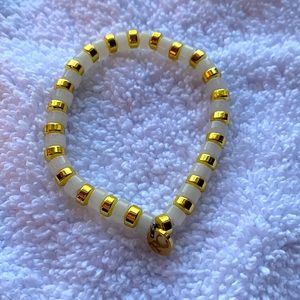 Beautiful cream and gold rustic cuff